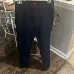 Stretching jeans with spandex. Very comfortable.